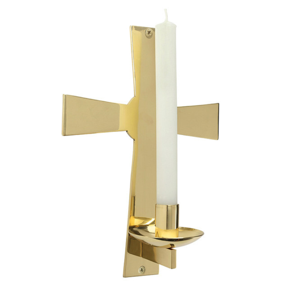 Plain Cross Wall-Mounted Candleholder