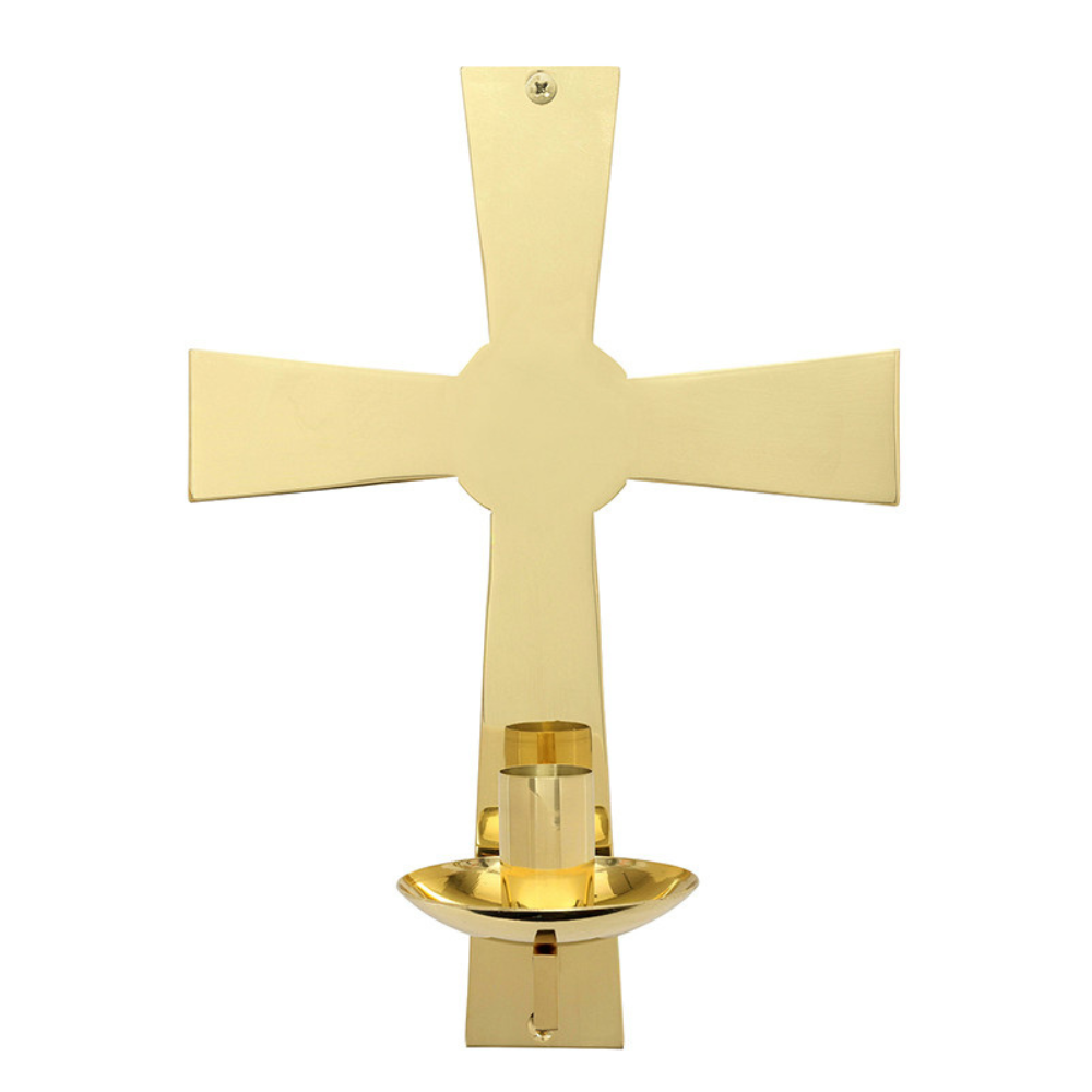 Plain Cross Wall-Mounted Candleholder