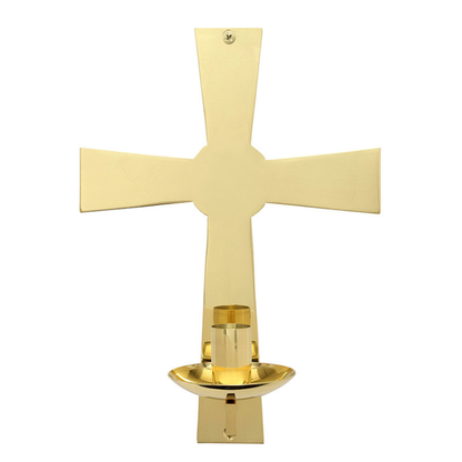Plain Cross Wall-Mounted Candleholder
