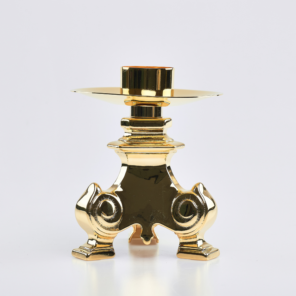 Single Altar Candlestick Baroque Base