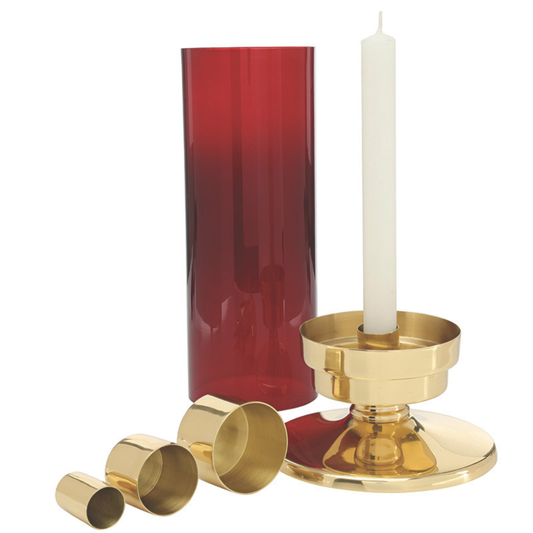 Sanctuary Lamp with Ruby Glass Globe & Sockets