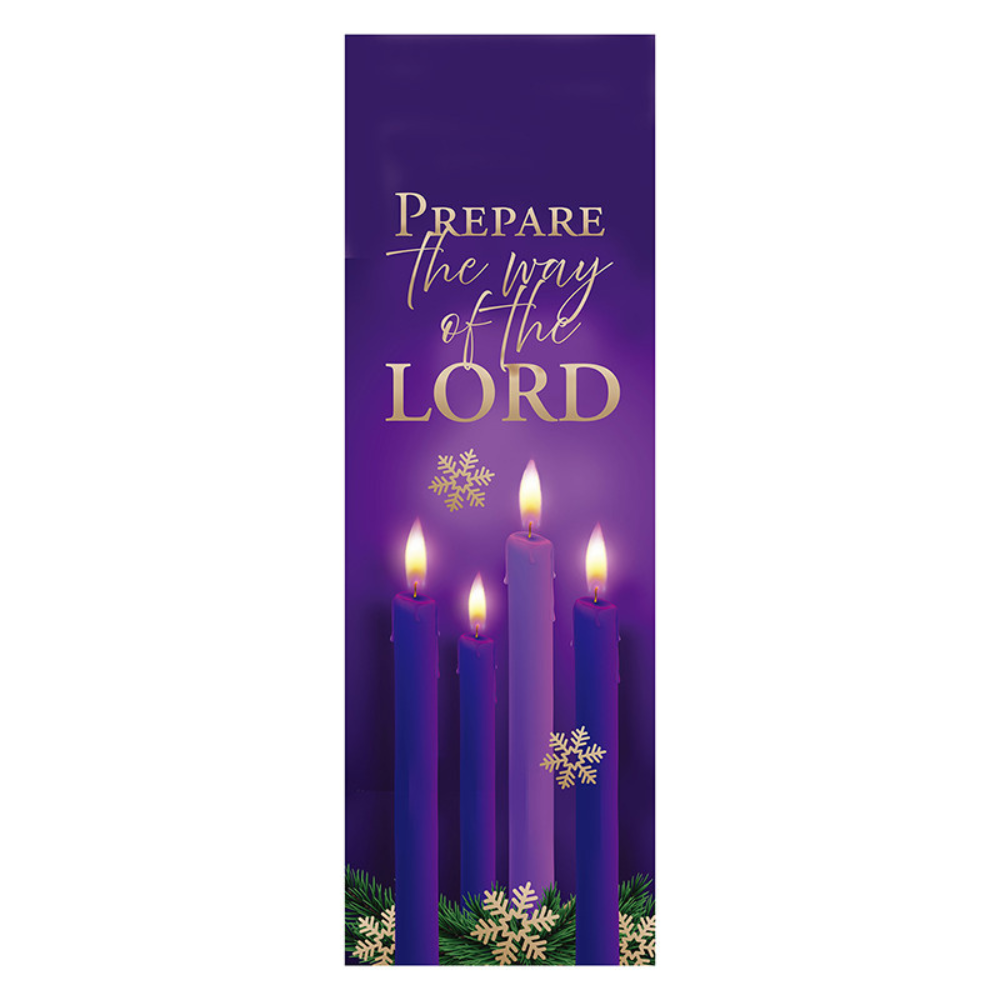 Four Candle Prepare the Way of the Lord Banner