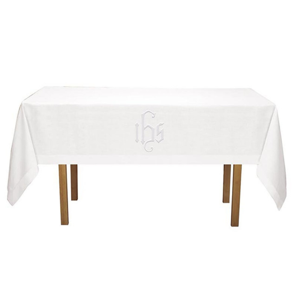 IHS White Embroidered Altar Cloth