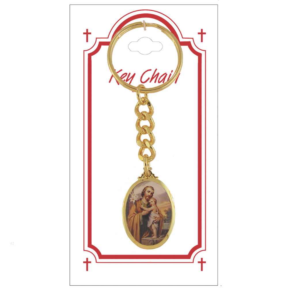 St Joseph Gold Plated Key Chain