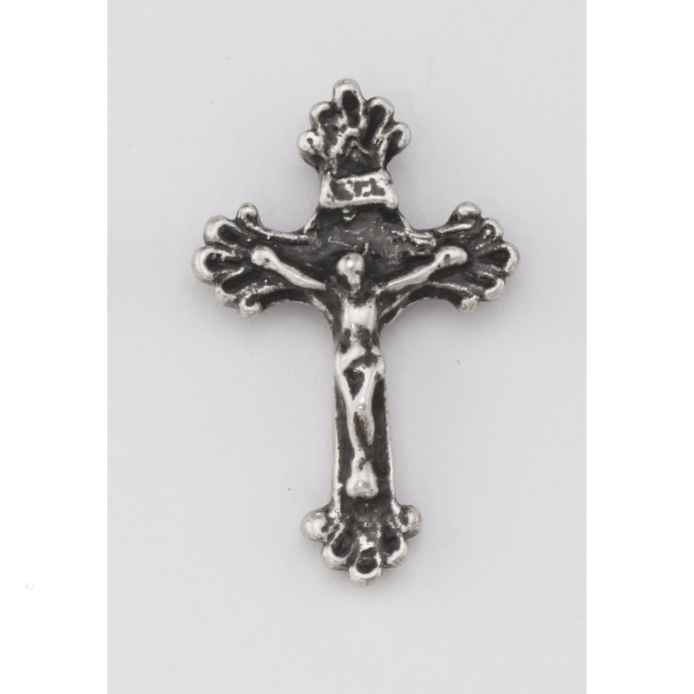 Silver Plate Crucifix Lapel Pin
