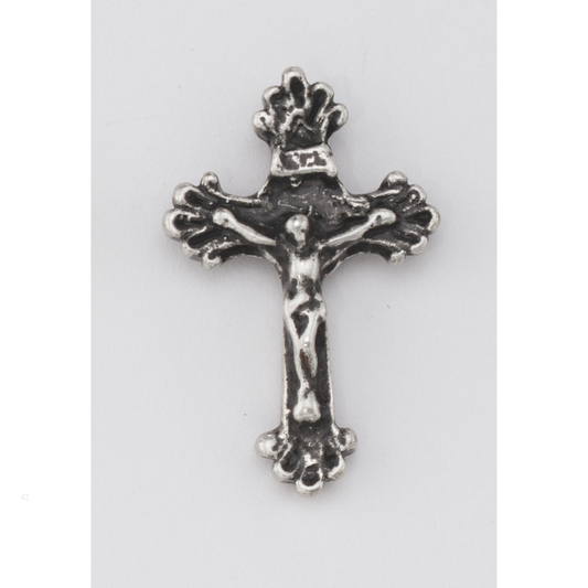 Silver Plate Crucifix Lapel Pin