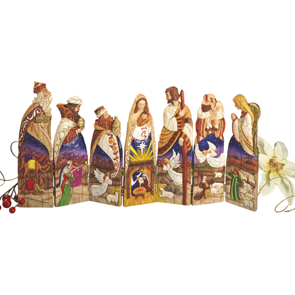 9 1/2" High Folding Nativity Figures