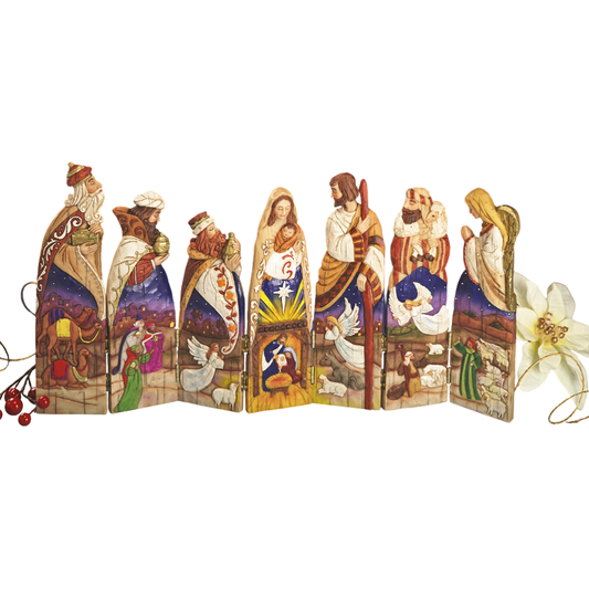 9 1/2" High Folding Nativity Figures