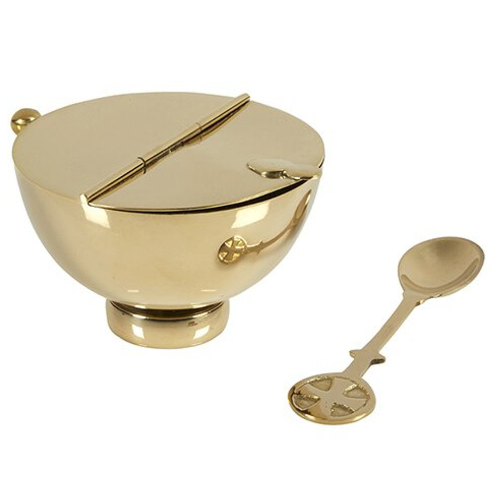 Round Boat with Spoon - Hinged Cover