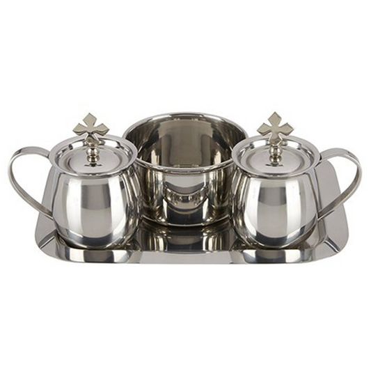 Stainless Steel Cruet Set with Tray & Bowl