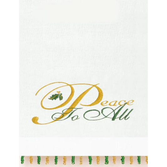 100% Cotton Christmas Peace to All Guest Towel