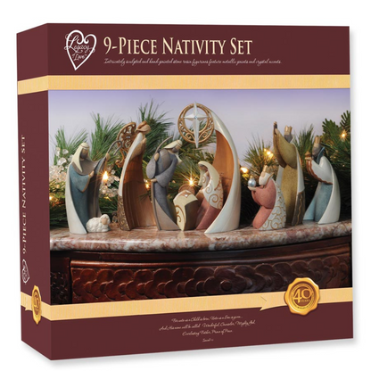 9 Piece Contemporary Nativity Set