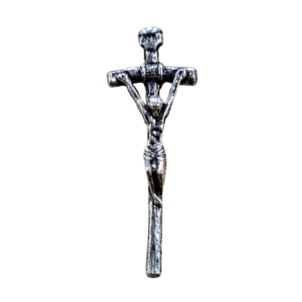 Silver Papal Cross Lapel Pin