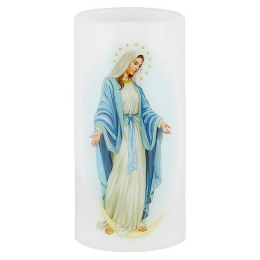 Our Lady Of Grace Flickering Flameless Devotional Candle
