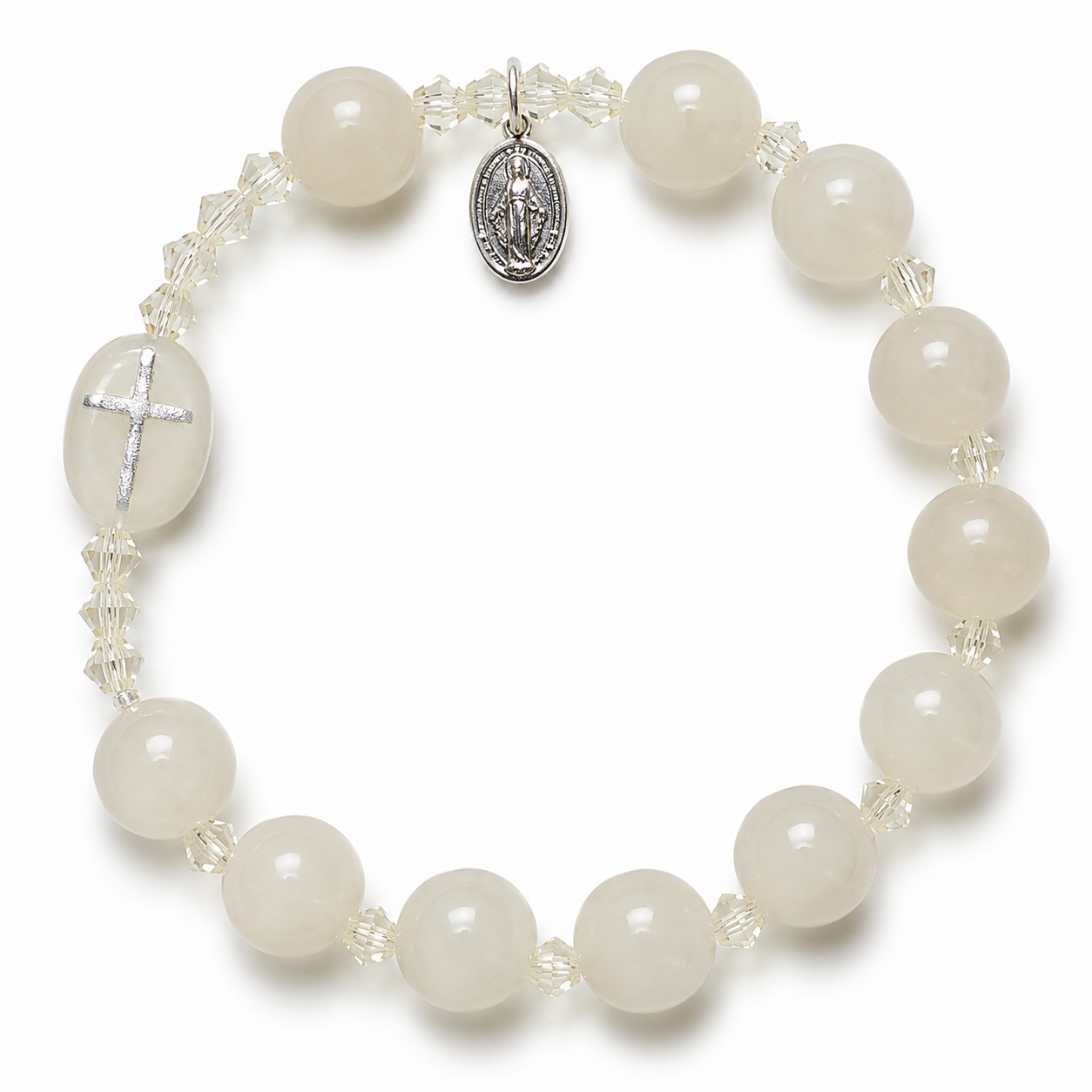 White Jade Rosary Bracelet