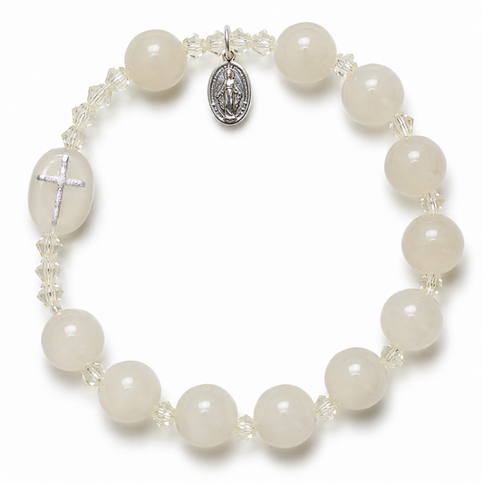 White Jade Rosary Bracelet