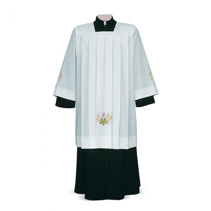 Vine and Wheat White Cotta with Eucharistic Embroidery