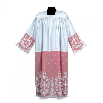 Tulle Alb with Embroidered Panel Design