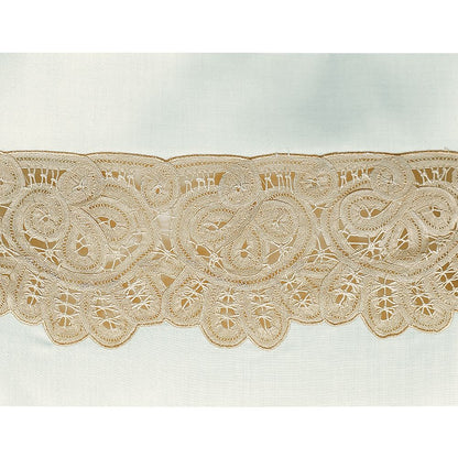Entredeur Fiori Ivory Alb with Refined Floral Embroidery