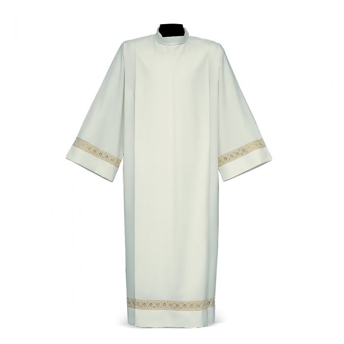 Entredeur Rombi Ivory Alb with Diamond-Shaped Embroidered Detail
