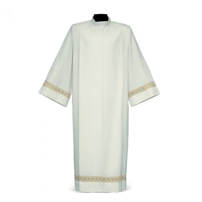 Entredeur Rombi Ivory Alb with Diamond-Shaped Embroidered Detail