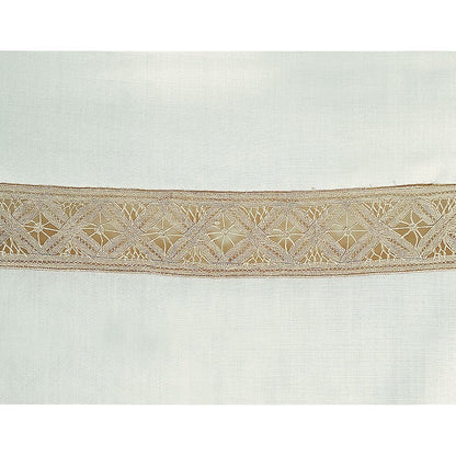 Entredeur Rombi Ivory Alb with Diamond-Shaped Embroidered Detail