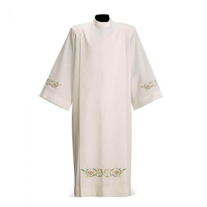 Eliseo Ivory Alb with Refined Floral Embroidery