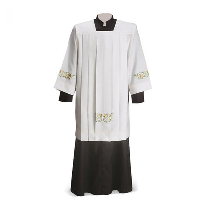 Eliseo Ivory Cotta with Ornamental Floral Embroidery