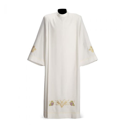 Aurora Ivory Alb with Embroidered Wheat & Grape Eucharistic Motif
