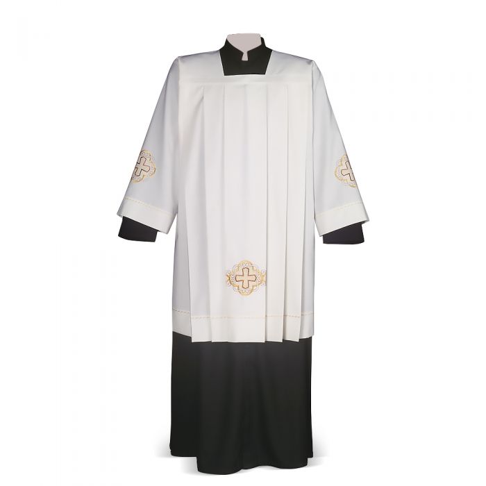 Intreccio Ivory Cotta with Interwoven Cross Embroidery