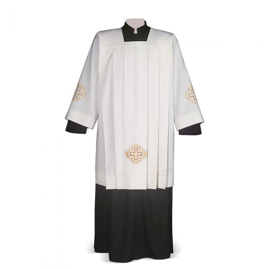 Intreccio Ivory Cotta with Interwoven Cross Embroidery