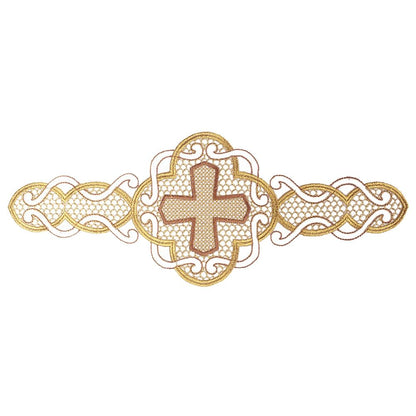 Intreccio Ivory Cotta with Interwoven Cross Embroidery