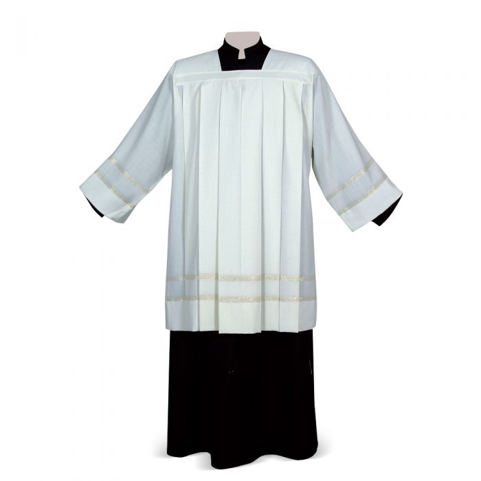 Finto Gigliuccio Ivory Cotta with Double Embroidered Bands