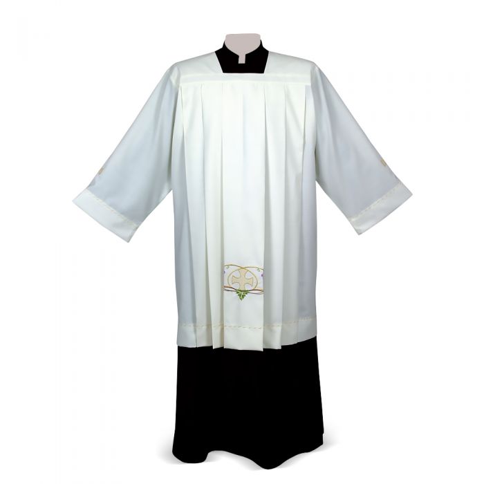 Eucharistic Wheat & Grape Embroidered Ivory Cotta