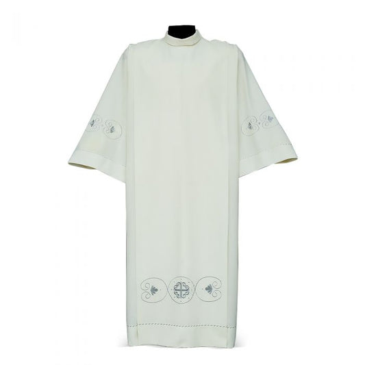 Baroque-Inspired Embroidered Ivory Alb