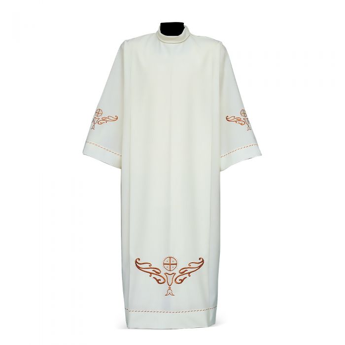 Alb with Embroidered Eucharistic Chalice Motif