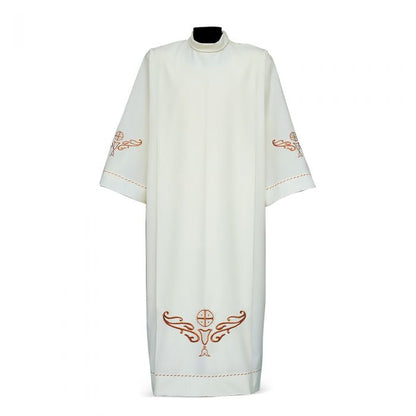 Alb with Embroidered Eucharistic Chalice Motif