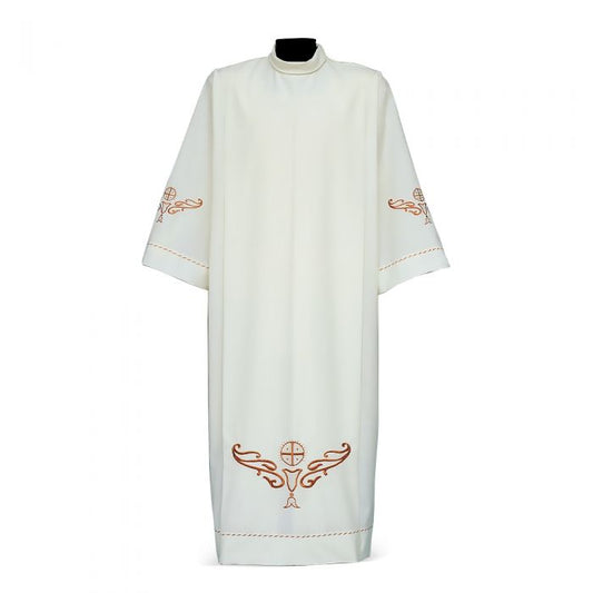 Alb with Embroidered Eucharistic Chalice Motif