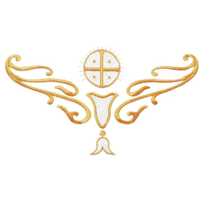 Alb with Embroidered Eucharistic Chalice Motif