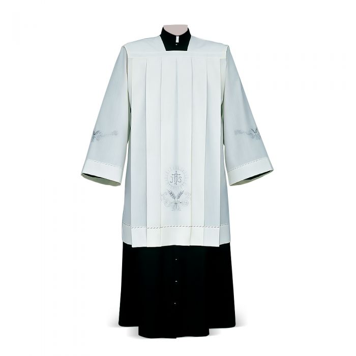 Spighe Ivory Cotta with IHS and Wheat Embroidery