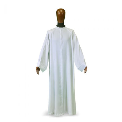 Flared Cut Raglan Alb with Classic Turn-Down Collar