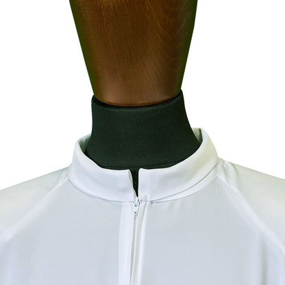 Flared Cut Raglan Alb with Classic Turn-Down Collar