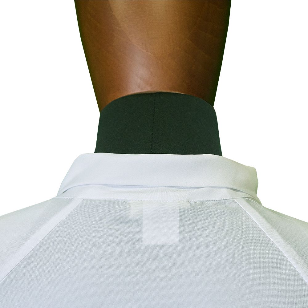 Flared Cut Raglan Alb with Classic Turn-Down Collar