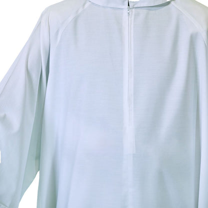 Flared Cut Raglan Alb with Front Zip