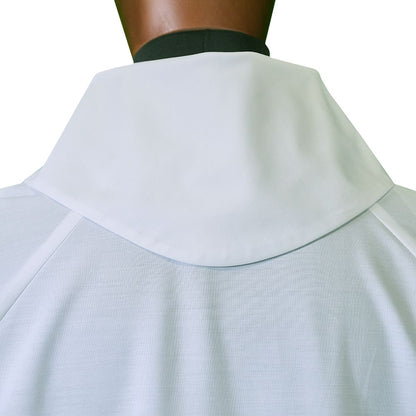 Flared Cut Raglan Alb with Front Zip