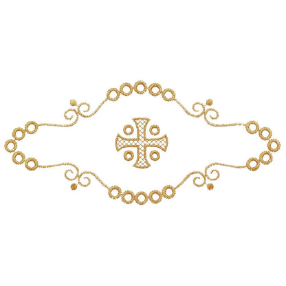 Alb with Embroidered Cross & Floral Motifs