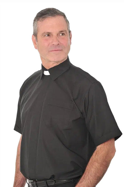 Collar Attached Clerical Shirt - Short Sleeve