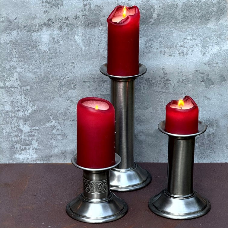 Extra Small Medieval Pewter Candle Holder Antique Finish