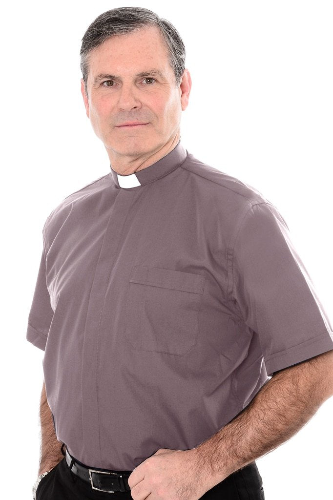 1 Inch Tunnel Collar Clerical Shirt - Short Sleeve