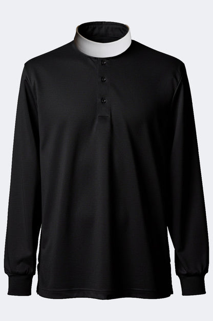 Dual Collar Clerical Polo Shirt – Long Sleeve